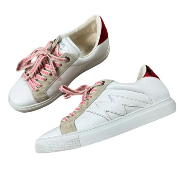 Zadig & Voltaire ZV1747 Flash Leather Platform Trainers Size 6 / 37 - Picture 1 of 10